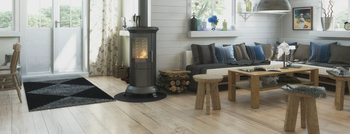 Nowoczesny kominek typu koza